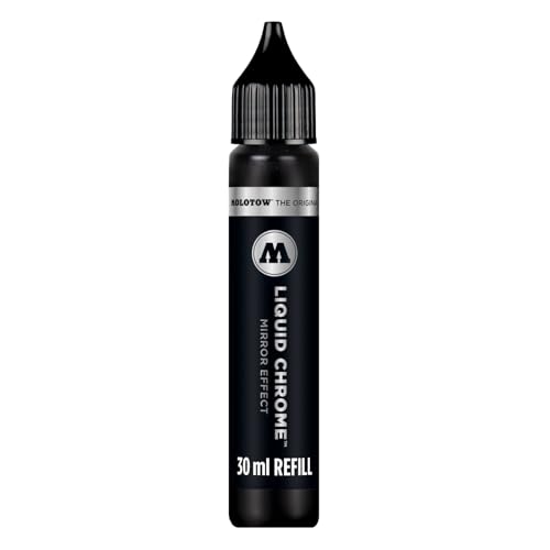 Molotow Liquid Chrome Refill 30ml (Nachfilltinte für Liquid Chrome Marker, Spezialtinte mit echtem Spiegeleffekt für Modellbau, Graffiti & Hobby) chrom von Molotow