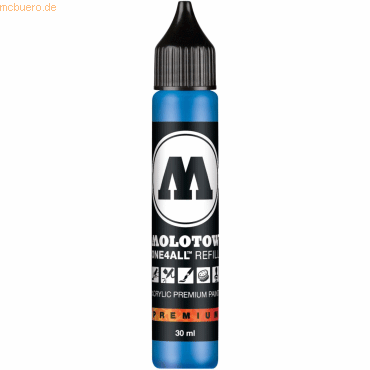 Molotow Nachfülltinte One4All für Permanentmarker 30ml schockblau mitt von Molotow