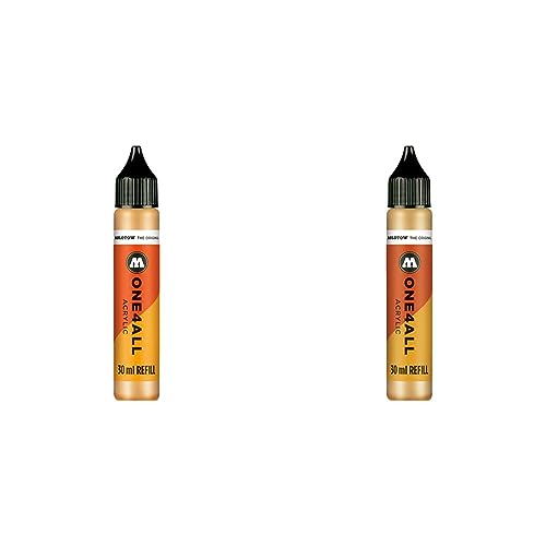 Molotow ONE4ALL Refill Acryl, Farbe 009 sahara beige pastell 30 ml, Nachfülltinte für Permanentmarker (Packung mit 2) von Molotow