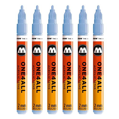 Molotow One4All 127HS Acryl Marker (2,0 mm Strichstärke, hochdeckend und permanent, UV-beständig, für fast alle Untergründe) 6 Stück Farbe 202 keramik hell pastell von Molotow