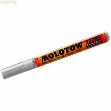 Molotow Permanentmarker One4All 127 HS nachfüllbar 2mm metallic silber von Molotow