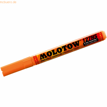 Molotow Permanentmarker One4All 127 HS nachfüllbar 2mm neonorange fluo von Molotow