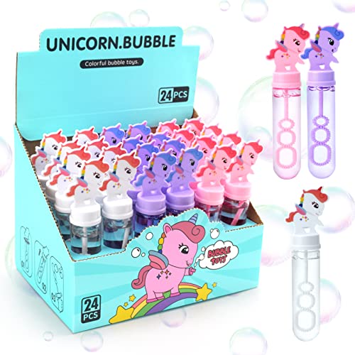 Moltby Seifenblasen Kinder Mitgebsel - 24 Stück Einhorn Seifenblasen Set, Einhorn Bubbles Mitgebsel Kindergeburtstag Mädchen, Mini Seifenblasen Mitgebsel Kinderparty (35ml) von Moltby