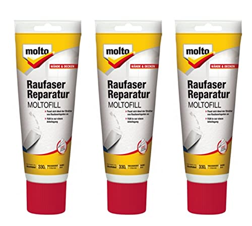 Molto Moltofill Raufaser Reparatur, weiß (3 x 330g) von Molto