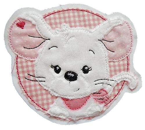 Aufnäher * Patch * Applikation * gestickt * Maus mit Halstuch * ca. 10,5 cm * PA-ws_0012S von Momelie