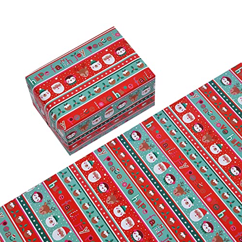 1PC DIY Männer Frauen Kinder Weihnachten Geschenkpapier Urlaub Geschenke Verpackung LKW Plaid Schneeflocke Grüner Weihnachten Design Schneeflocke Auto Geschenkpapier Mit Etiketten (A, One Size) von Momolaa