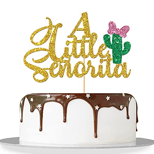 Gold Glitter A Little Señorita Kuchendekoration / It's a Girl Schild Babyparty Party Dekor / Spanisches Thema Geschlecht offenbart Neugeborene Party Dekorationen von MonMon & Craft