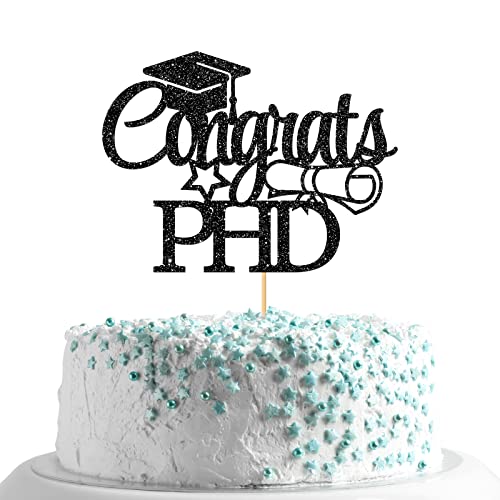 MonMon & Craft Congrats PHD Cake Topper / Fertig / Grad 2022 / College Graduation / 2022 PHD Graduation Party Dekorationen Schwarz Glitzer von MonMon & Craft