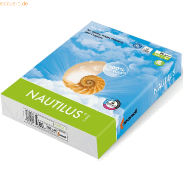 Mondi Kopierpapier Nautilus Classic A4 80g/qm RC weiß VE=500 Blatt von Mondi