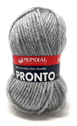 Mondial Garn Art. Fertig Knäuel 100 g 118 m Nadeln 5-6 100% Acryl Soft-Touch (701 hellgrau) von Mondial