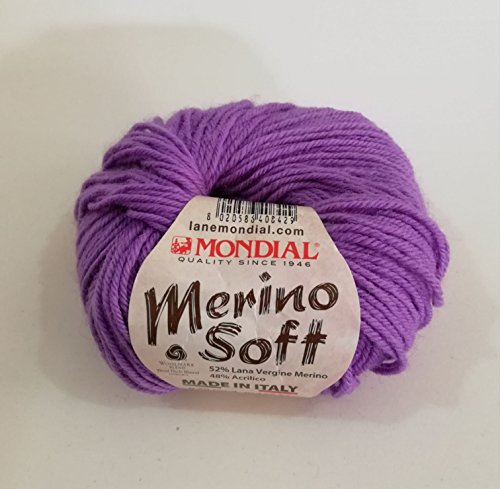 Mondial Knäuel, Wolle "Merino Soft" (155 Lila) von Mondial