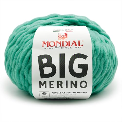 Mondial Lane Big Merino Strickgarn, 150 g, 68 m, aus reiner Merinowolle, Nadelstärke 9-11 (963 Tiffany) von Mondial