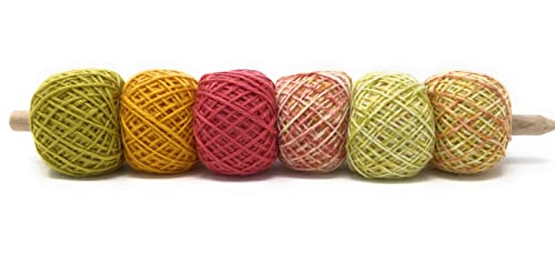 Mondial Lolle Arte 180 g 400 m Nadeln 4-5 52 % Schurwolle 48 % Mikrofaser PC (453 rosa/grün/gelb) von Mondial