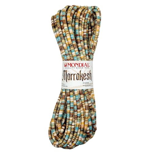 Mondial Marrakesh Garn 300 g Knäuel 22 m (835 Beige/Hellblau) von Mondial