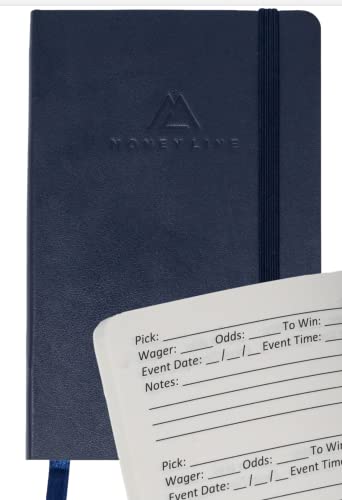 MoneyLine Sportwetten Notizbuch - Pferderennen-Notizbuch zum Aufzeichnen von Wetten - 100 Seiten - Navy Blue Sportwetten Buch für Fußball - 3.5 x 5.5 Zoll Sportwetten Notebook von MoneyLine