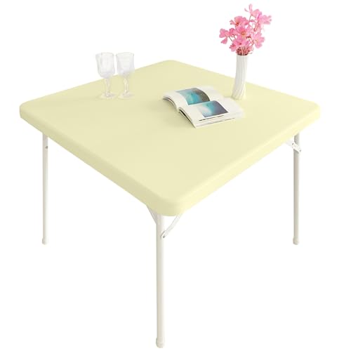 Monibana Cocktail-Tischdecke aus Elastan, elastisch, quadratisch, Beige, 86,4 x 86,4 cm von Monibana