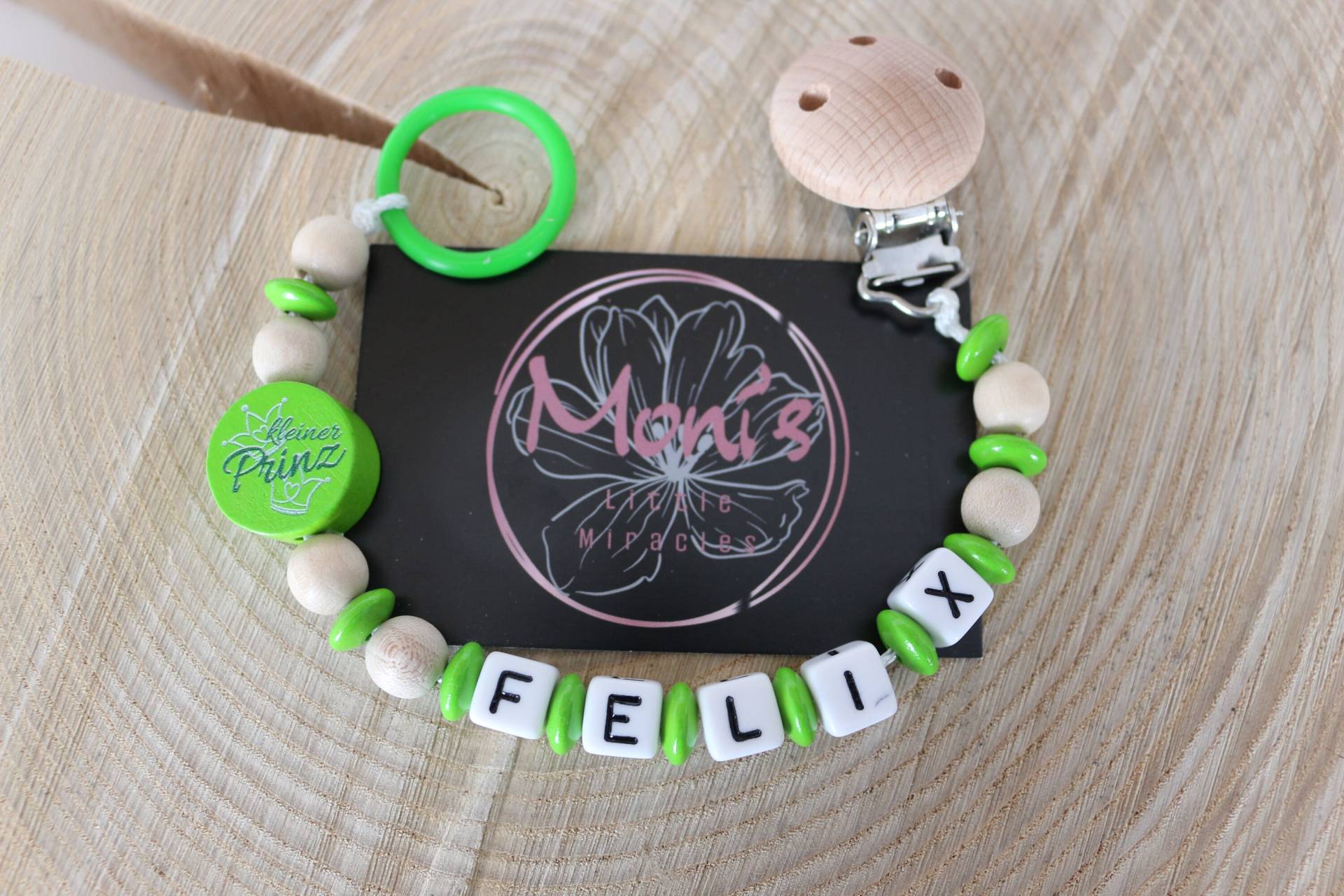 Schnullerketten Personalisiert, Mit Namen, Kleiner Prinz, Verschiedene Farben, Silikonring, Handmade von MonisLittleMiracles