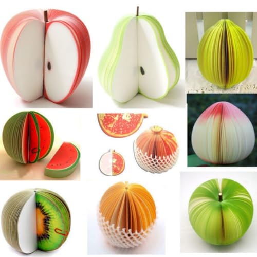 3 Pack 3D Fruit Sticky Notes Memo Scratch Pads, Mini Portable Notepads Desktop Decor for Office School Use, Gift for Friends/Kids (Apple) von Monivi