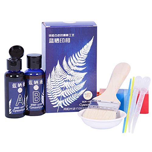 Monkys Cyanotype Set, Kaliumferricyanid Cyanotype Printing DIY Kit für Sun Print Papier Stoff Textilfarben von Monkys