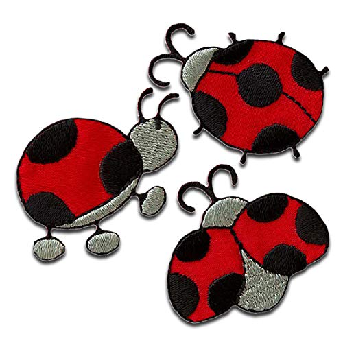 3 Marienkäfer Tier - Aufnäher, Bügelbild, Aufbügler, Applikationen, Patches, Flicken, zum aufbügeln, Größe: 3,8 x 2,8 cm 3 Marienkäfer Tier - Aufnäher, Bügelbild, Aufbügler, Applikationen, Patches, Flicken, zum aufbügeln, Größe: 3,8 x 2,8 cm von Mono-Quick