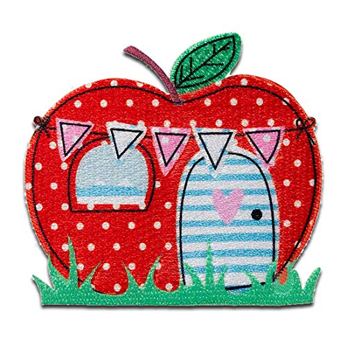 Apfel Frucht Obst - Aufnäher, Bügelbild, Aufbügler, Applikationen, Patches, Flicken, zum aufbügeln, Größe: 6,7 x 6,9 cm von Mono-Quick