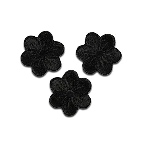 Applikationen - Kids and Hits - aufbügelbar Blumen schwarz 3 St von Mono-Quick