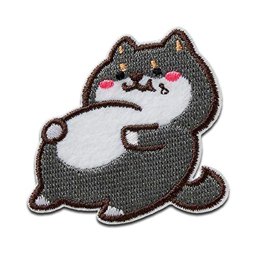 Dicke Katze Tier - Aufnäher, Bügelbild, Aufbügler, Applikationen, Patches, Flicken, zum aufbügeln, Größe: 5 x 5,4 cm von Mono-Quick