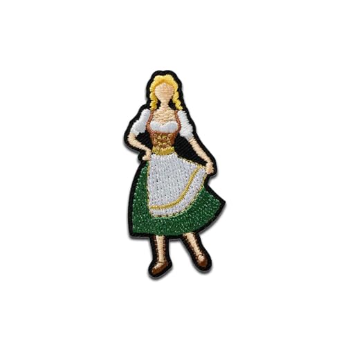 Frau mit Dirndl - Aufnäher, Bügelbild, Aufbügler, Applikationen, Patches, Flicken, zum aufbügeln, Größe: 5 x 2,5 cm von Mono-Quick