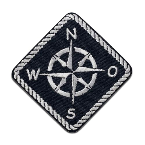 Kompass Maritim - Aufnäher, Bügelbild, Aufbügler, Applikationen, Patches, Flicken, zum aufbügeln, Größe: 7 x 7 cm von Mono-Quick