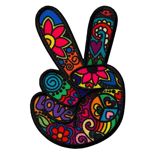 Mono Quick 1002x Hippie - Peace Hand Happy Bügelbilder, Patch, Applikation bunt - Hände (10029 - Hippie Peace) von Mono Quick