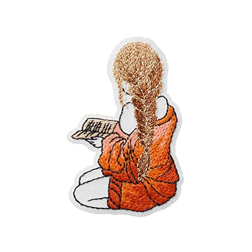 Mono Quick 1222x Girls Applikation, Bügelbild, Girl mit Kaffee, Handy, Buch, Collegejacke oder Cap Patch (12227 - Buch) von Mono Quick