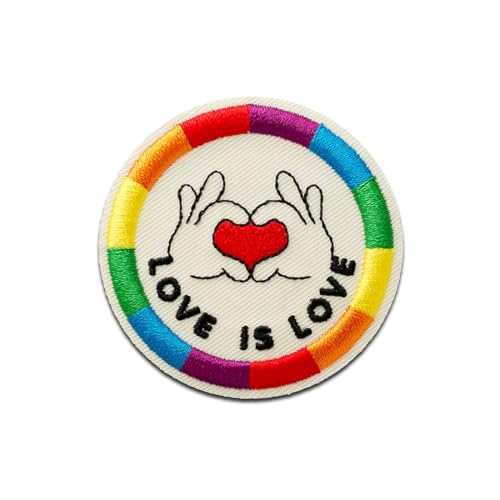 Mono-Quick 1433x Love is Love Rainbow Applikation, Bügelbild, Patch, Aufnäher Regenbogen Herz Pride (12103 - Love is Love) von Mono-Quick