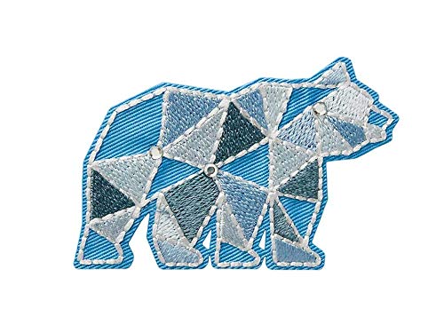 Mono-Quick Bügelbild Aufnäher Patch Applikation zum Aufbügeln Eisbär mit Strass 6,5 x 4,5 cm von Mono-Quick