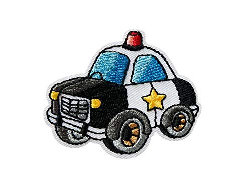 Mono-Quick Bügelbild Aufnäher Patch Applikation zum Aufbügeln Polizeiauto 5,0 x 4,0 cm von Monoquick