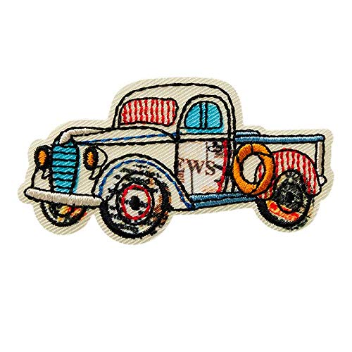 Mono-Quick Bügelbild Aufnäher Patch Applikation zum Aufbügeln Retro Auto Pickup Oldtimer 6,0 x 3,4 cm von Mono-Quick