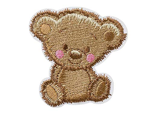 Mono-Quick Bügelbild Aufnäher Patch Applikation zum Aufbügeln Teddy Bär zottelig 5,5 x 5,5 cm von Monoquick