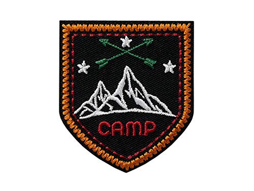 Mono-Quick Bügelbild Aufnäher Patch Applikation zum Aufbügeln Wappen Outdoor Camp 5,0 x 5,5 cm von Mono-Quick