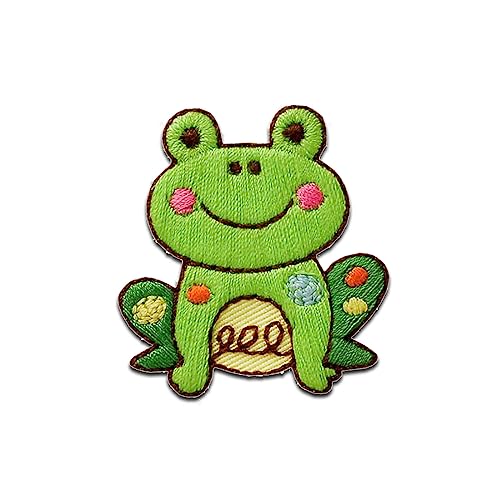 Mono-Quick Frosch kindlich Tier - Aufnäher, Bügelbild, Aufbügler, Applikationen, Patches, Flicken, zum aufbügeln, Größe: 4 x 3,7 cm von Mono-Quick