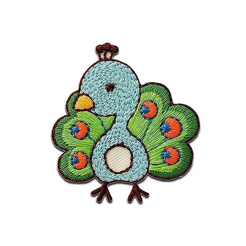 Mono-Quick Pfau Tier - Aufnäher, Bügelbild, Aufbügler, Applikationen, Patches, Flicken, zum aufbügeln, Größe: 4,9 x 4,1 cm von Mono-Quick