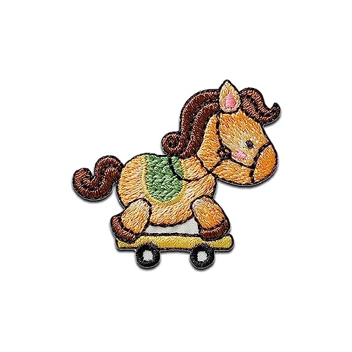 Mono-Quick Pferd auf Skateboard Tier - Aufnäher, Bügelbild, Aufbügler, Applikationen, Patches, Flicken, zum aufbügeln, Größe: 3,6 x 4 cm von Mono-Quick