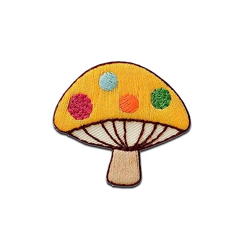 Mono-Quick Pilz gelb - Aufnäher, Bügelbild, Aufbügler, Applikationen, Patches, Flicken, zum aufbügeln, Größe: 3,5 x 3,9 cm von Mono-Quick