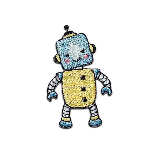 Mono-Quick Roboter Spielzeug - Aufnäher, Bügelbild, Aufbügler, Applikationen, Patches, Flicken, zum aufbügeln, Größe: 4,5 x 2,9 cm von Mono-Quick