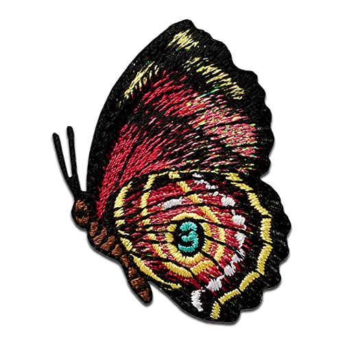 Mono Quick Schmetterling Rot Glitzer Tier - Aufnäher, Bügelbild, Aufbügler, Applikationen, Patches, Flicken, zum aufbügeln, Größe: 5,3 x 3,8 cm von Mono Quick