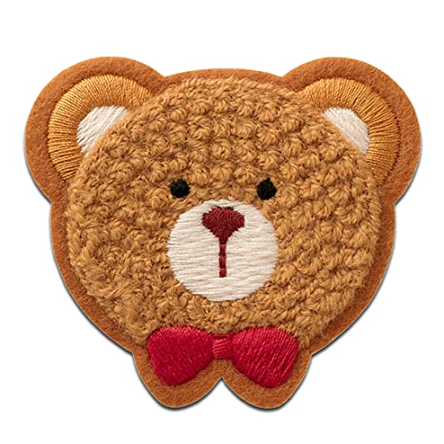 Mono Quick Teddybär Chenille Tier - Aufnäher, Bügelbild, Aufbügler, Applikationen, Patches, Flicken, zum aufbügeln, Größe: 5,5 x 6 cm von Mono Quick