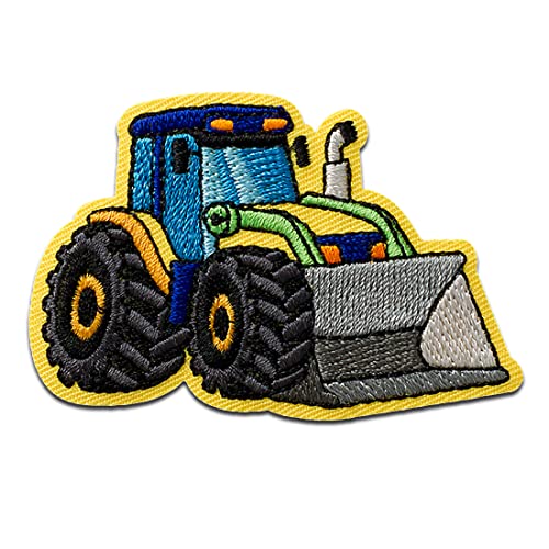 Mono Quick Truck Bagger gelb - Aufnäher, Bügelbild, Aufbügler, Applikationen, Patches, Flicken, zum aufbügeln, Größe: 4 x 6,1 cm von Mono Quick