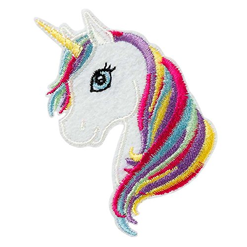 MonoQuick 12101 Einhorn Kopf Applikation, Unicorn, Flicken, Aufbügeln, Aufnähen, Aufkleben von MonoQuick