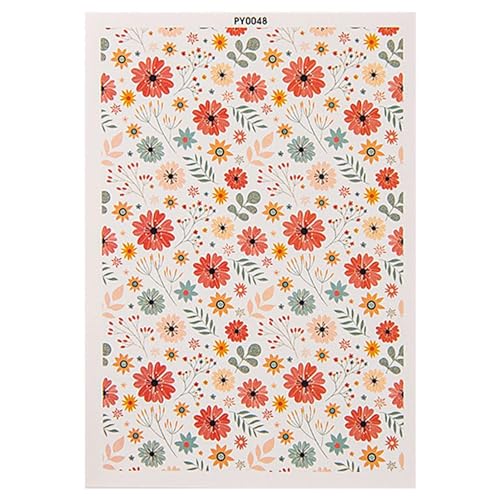 Monozoz Ton-Transferblätter,Ton-Transferpapier,Blumen-Keramik-Ton-Aufkleber | Boho-Blumen-Ton-Transferblätter, Wassertransferpapier für Kunsthandwerk, Ton, Schmuck, Ohrringe, Zubehör von Monozoz