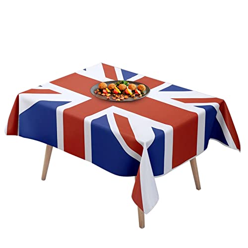 Tischdecke mit britischer Flagge, Union Jack Plas tic Deluxe-Tischdecke, britische Flagge, wiederverwendbares Geschirr für Hochzeitstisch, Partyzubehör, Polyester und Gabardine, 3 Größen von Monozoz