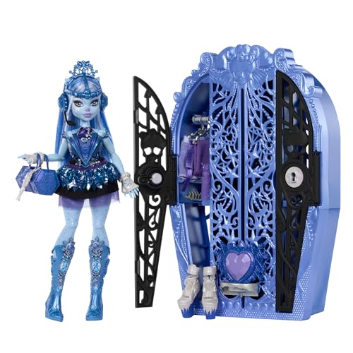 Monster High Skulltimate Secrets Puppen- und Accessoire-Set, Monster Mysteries Abbey Bominable mit Kleiderschrank und mehr als 19 Überraschungen inklusive Kleidung, HXH87 von Monster High