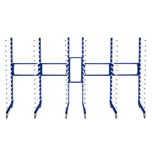Kombi-Trockenwagen Trockenständer Lacktrockenwagen x3 +inkl. 2-Wege-Anschlussstücke Verbindungsset 4 robuste 360° Rollen 15 Ebenen/Gestell Mobil 25 kg pro Ebene 375 kg Kapazität Verstellbare Breite von Monster Racking